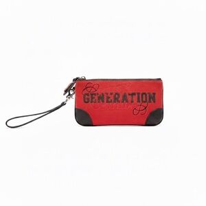 Juicy Couture Red & Brown Suede Wristlet